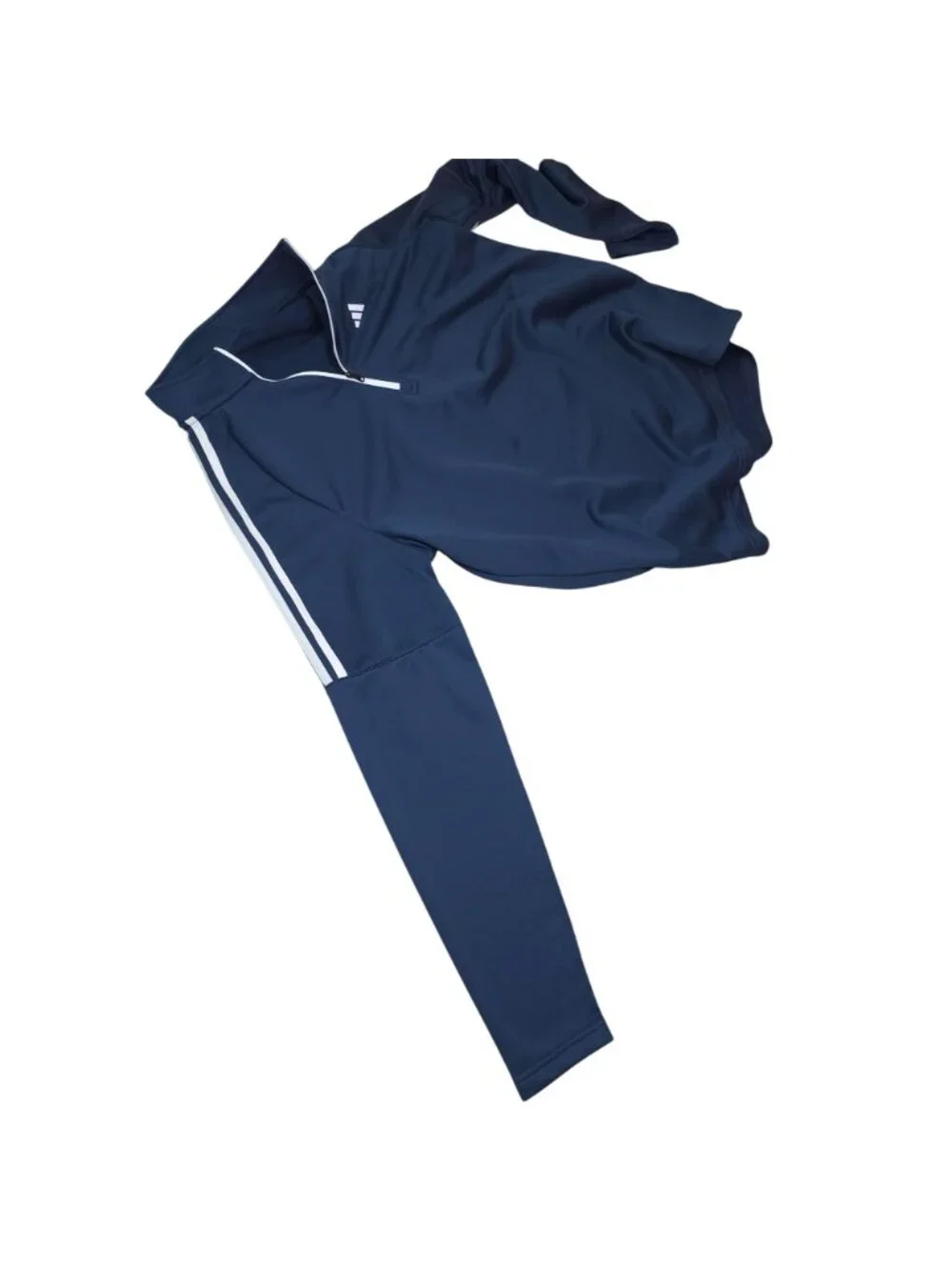 Adidas Mens Golf Navy French Terry 1/4 Zip Pullover Long Sleeve Size L UPF 50